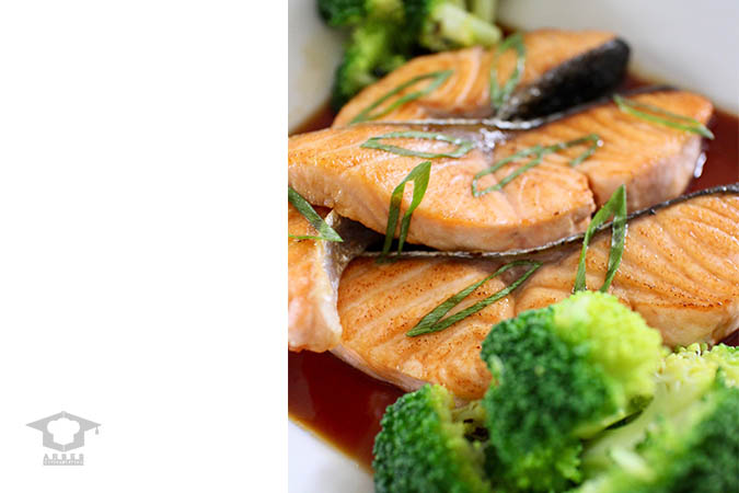 خوراک ماهی با سبزیجات