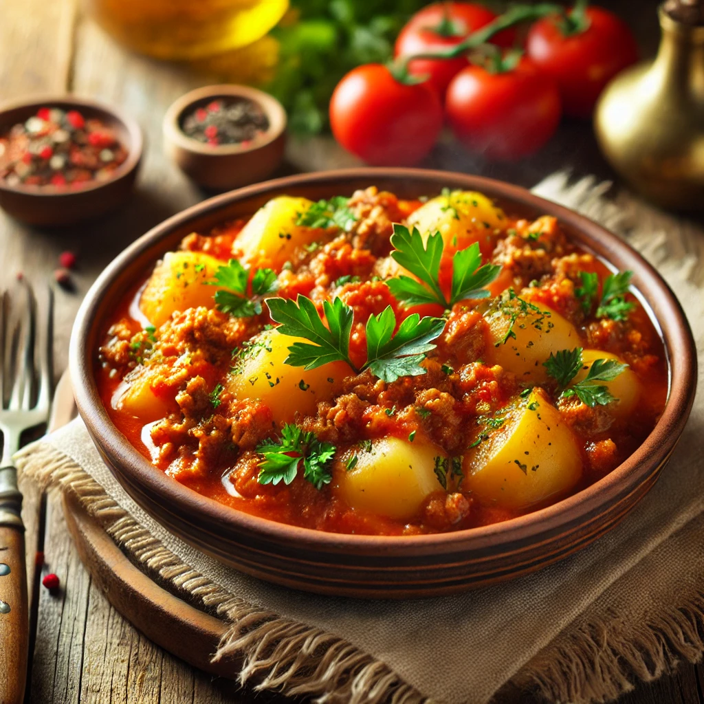 خوراک سیبزمینی و گوشت