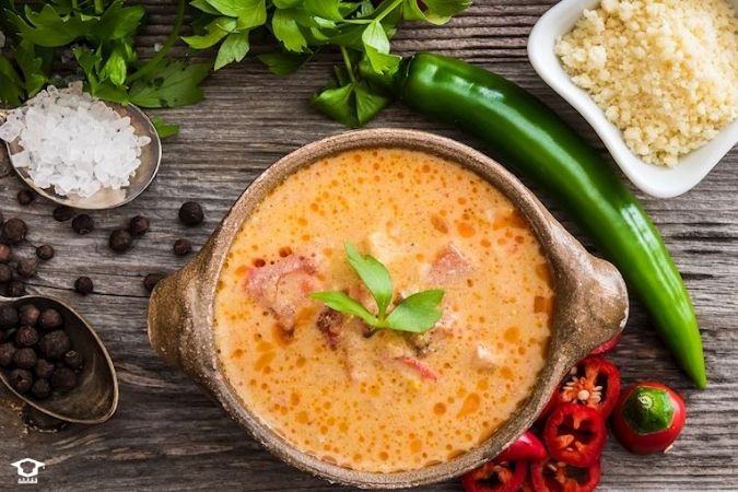 آبگوشت Queso (سوپ پنیر) غذاهای مکزیکی