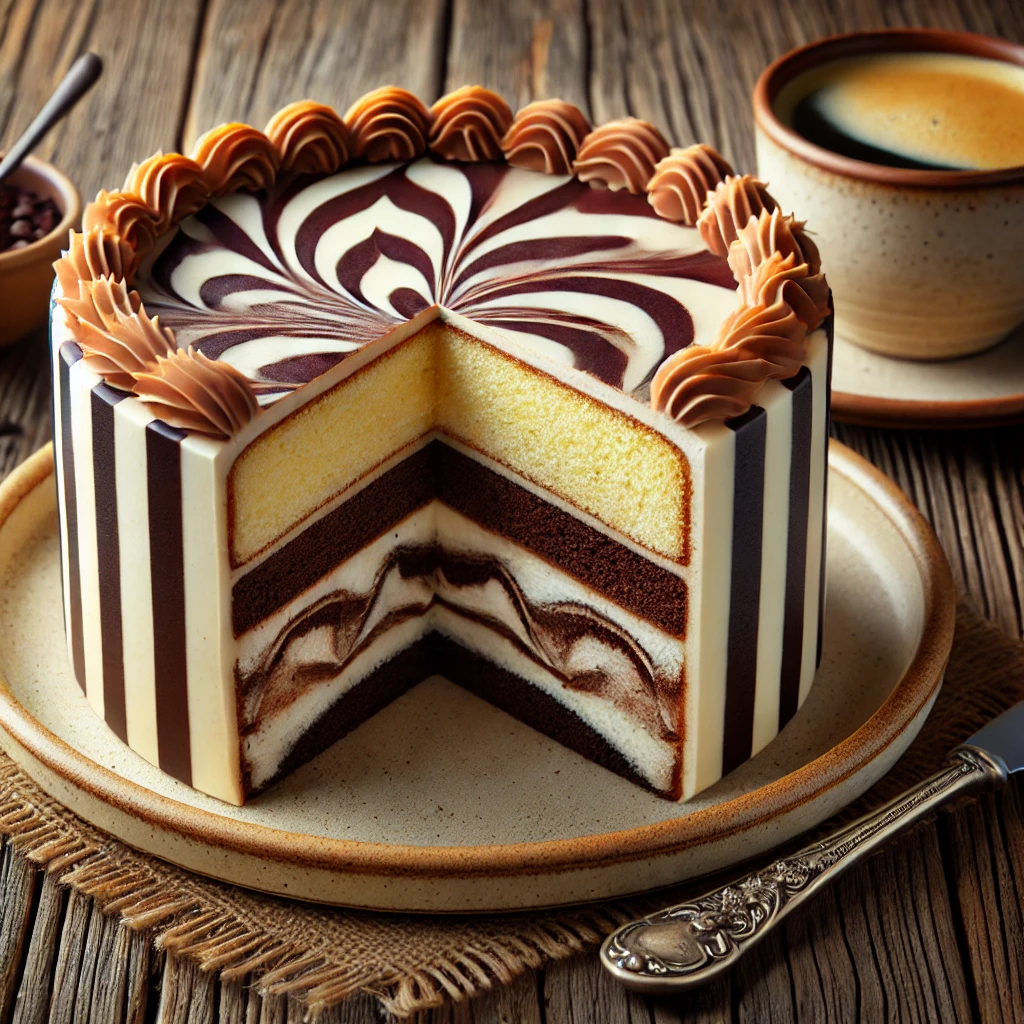 کیک زبرا بدون فر