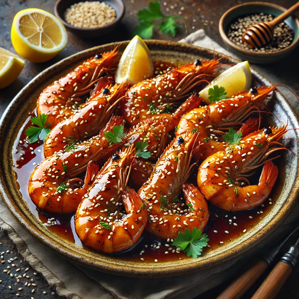 دستور پخت خوراک میگو سیر عسلی