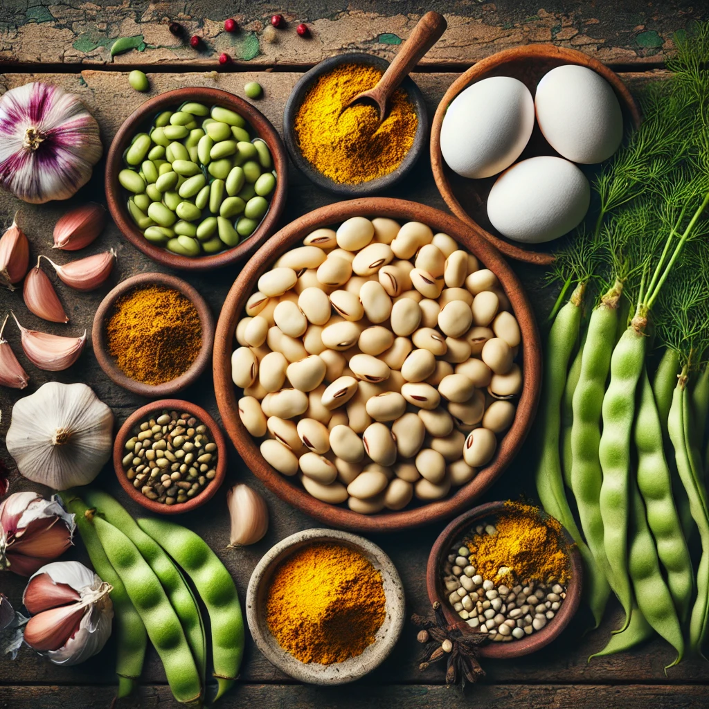 مواد لازم برای تهیه باقلا قاتق گیلانی