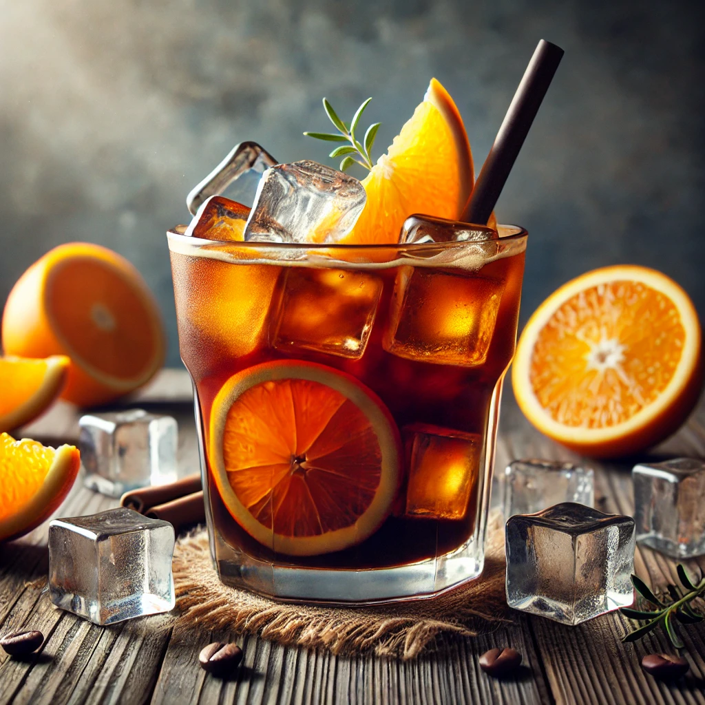 مواد لازم برای تهیه آیس کافی پرتقالی