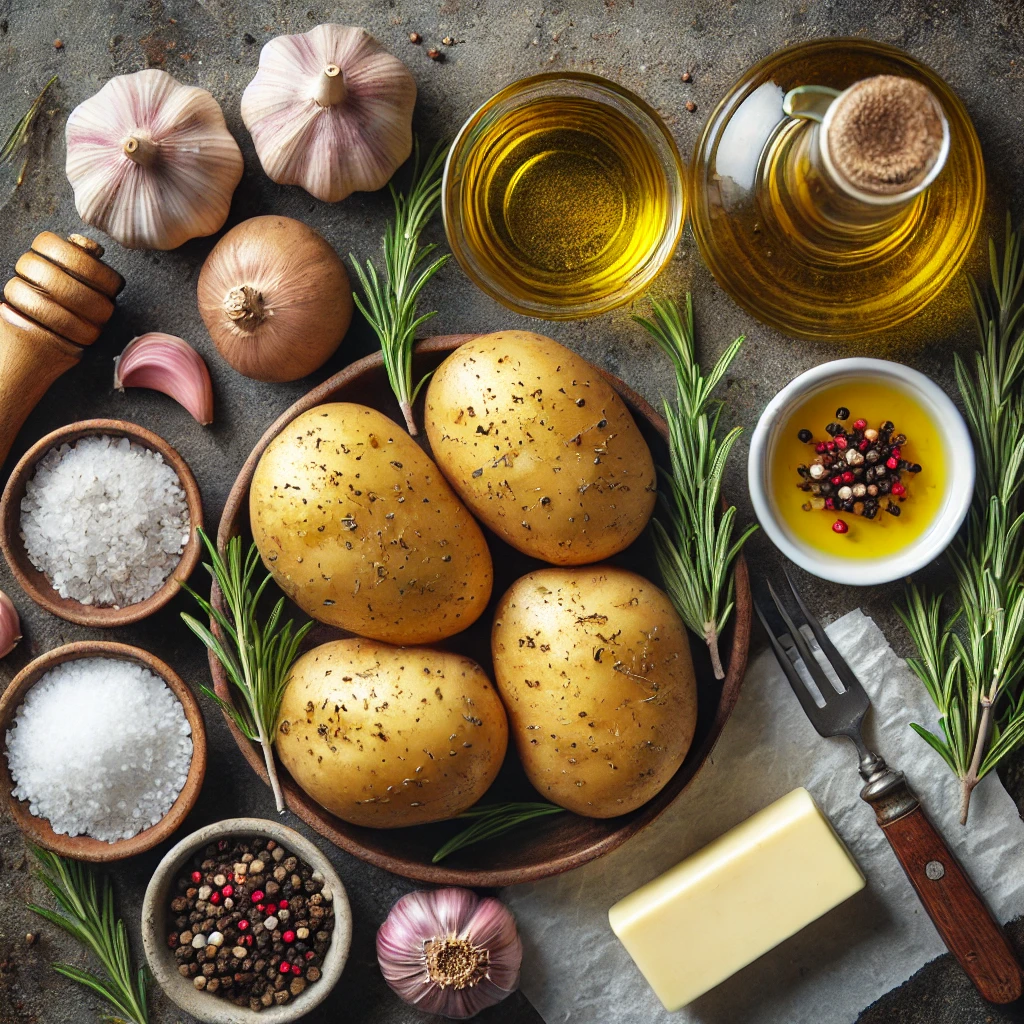 مواد لازم برای سیب زمینی تنوری