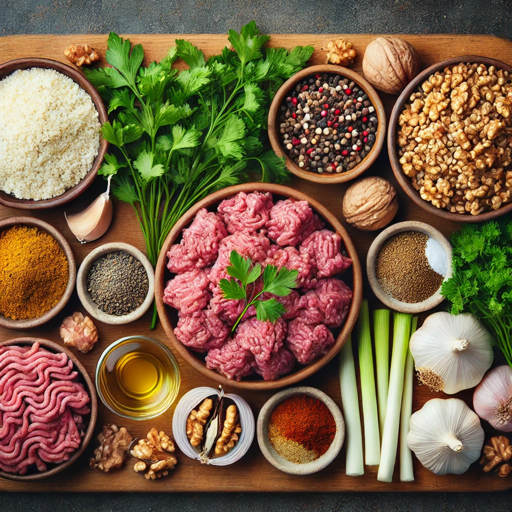 مواد لازم برای پخت ایچلی کوفته ترکیه