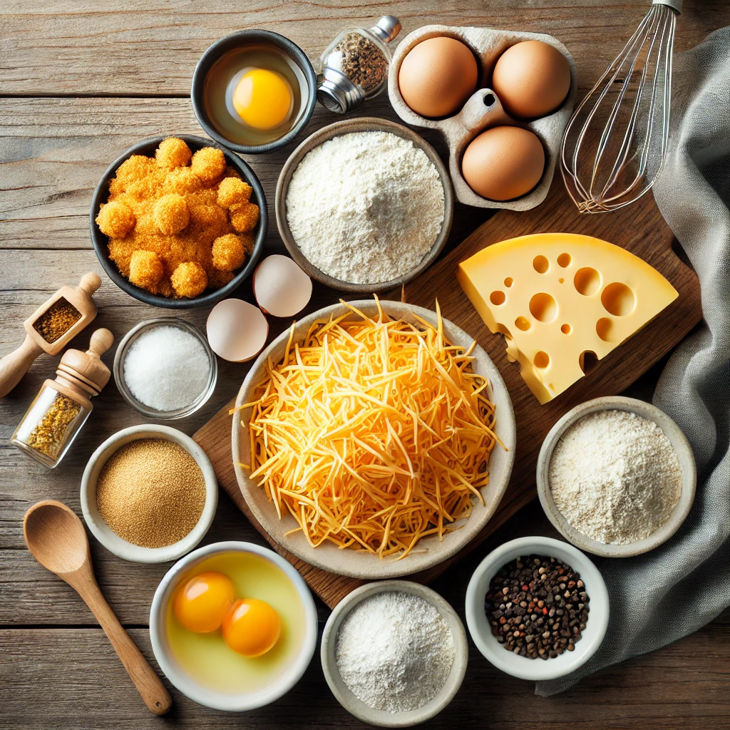 مواد لازم برای تهیه توپک کرانچی پنیری