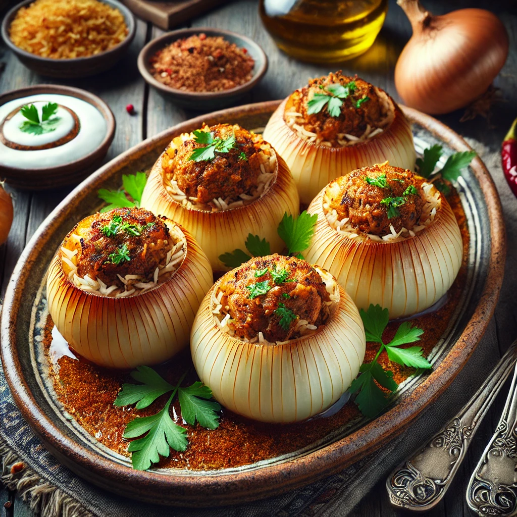 مواد لازم برای تهیه دلمه پیاز