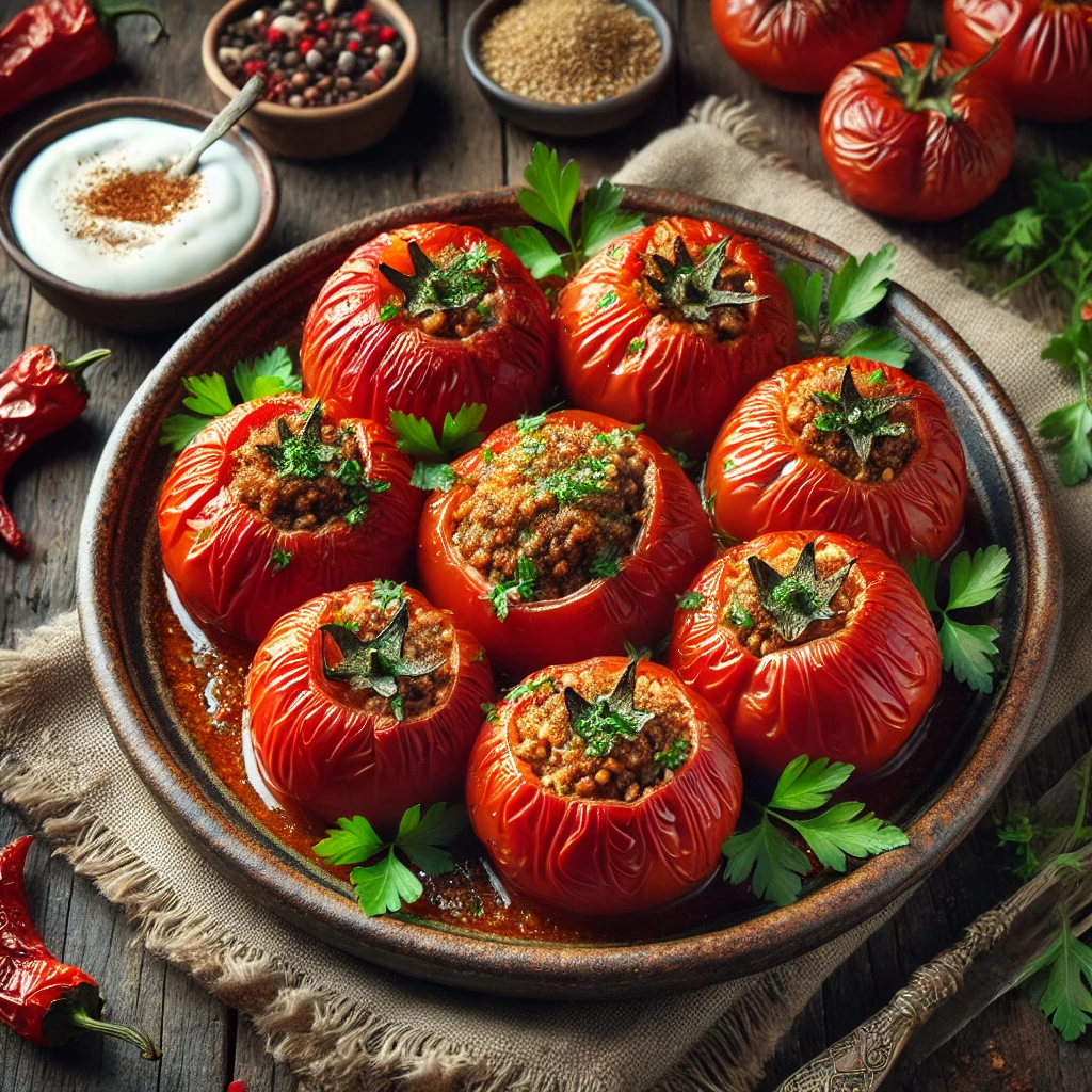 مواد لازم برای تهیه دلمه گوجه فرنگی
