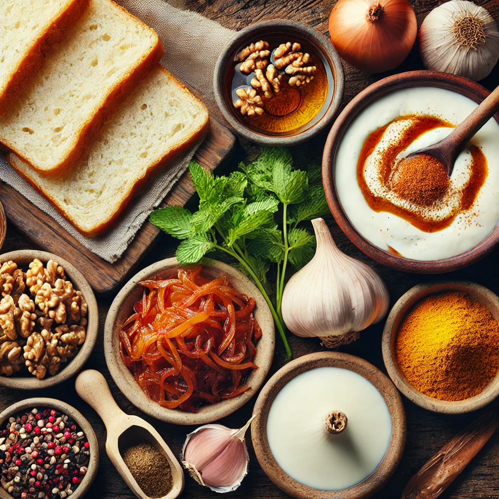 مواد لازم برای پخت تیلیت کشک شیرازی