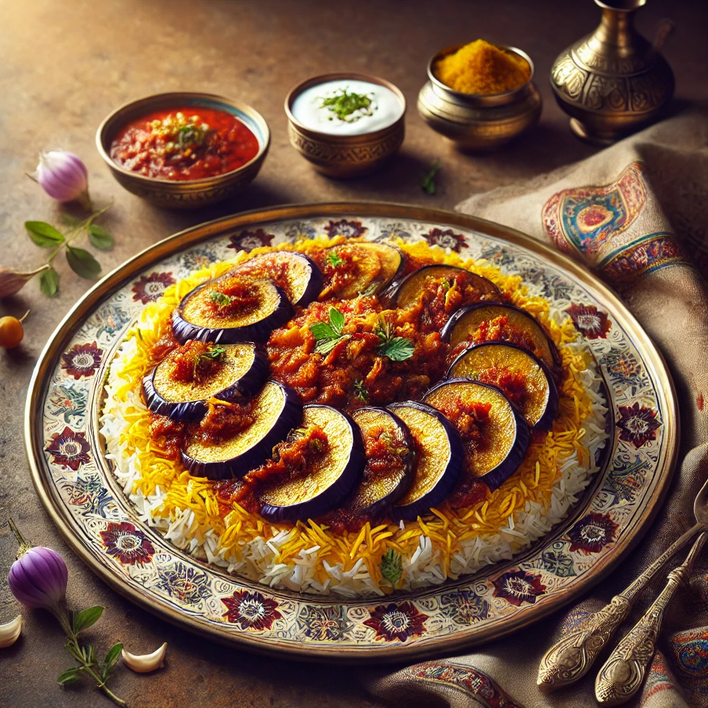 طرز تهیه بادمجان پلو: