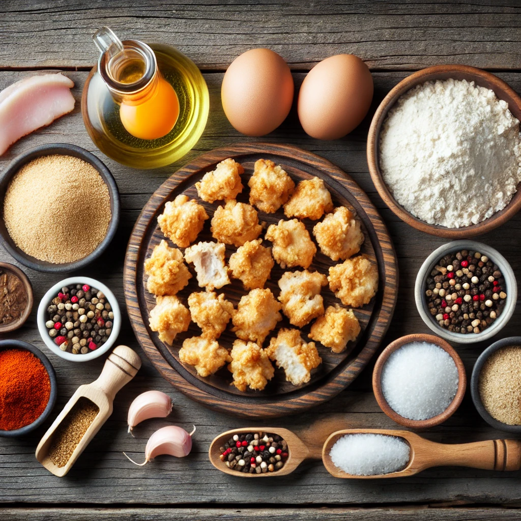 مواد لازم تهیه پاپ کورن مرغ برای ۴ نفر