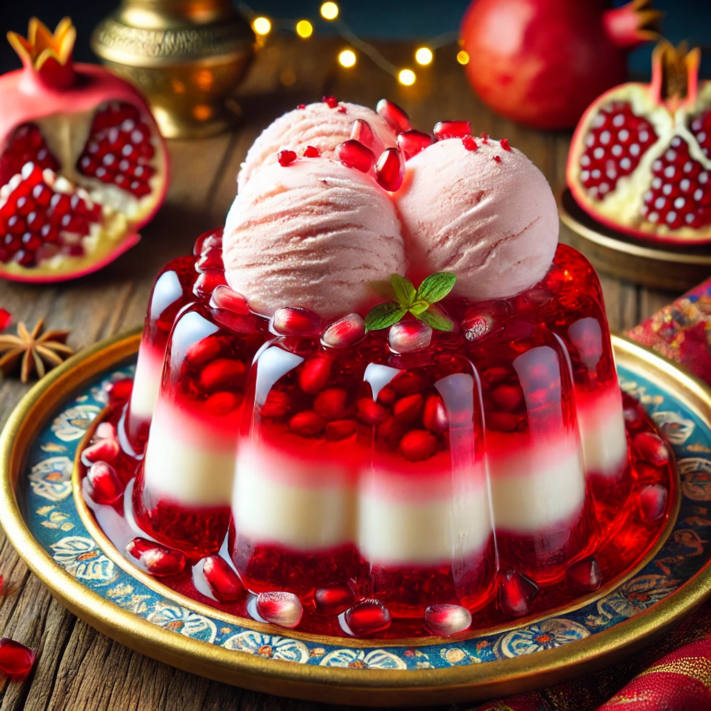 آموزش ژله بستنی انار یلدایی