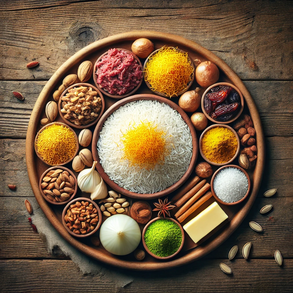 مواد لازم رشته پلو (برای ۴ نفر)