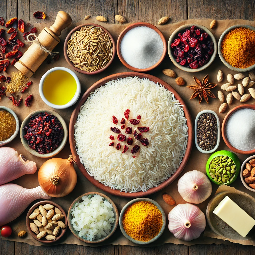 مواد لازم زرشک پلو (برای ۴ نفر)