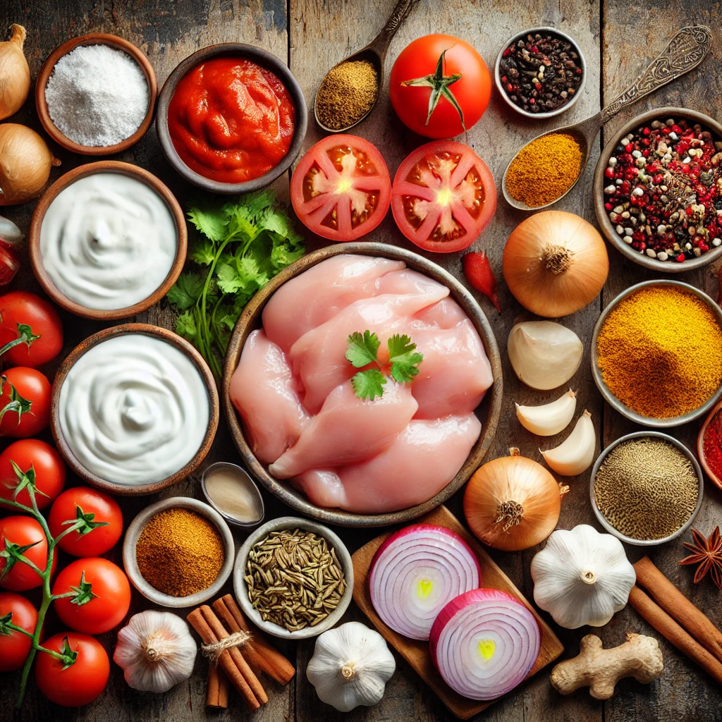 مواد لازم تهیه چیکن ماسالا هندی برای 4 نفر