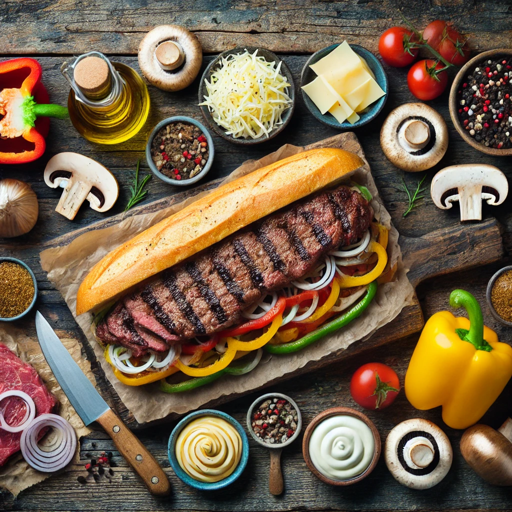 مواد لازم تهیه ساندویچ فیله استیک برای 4 نفر