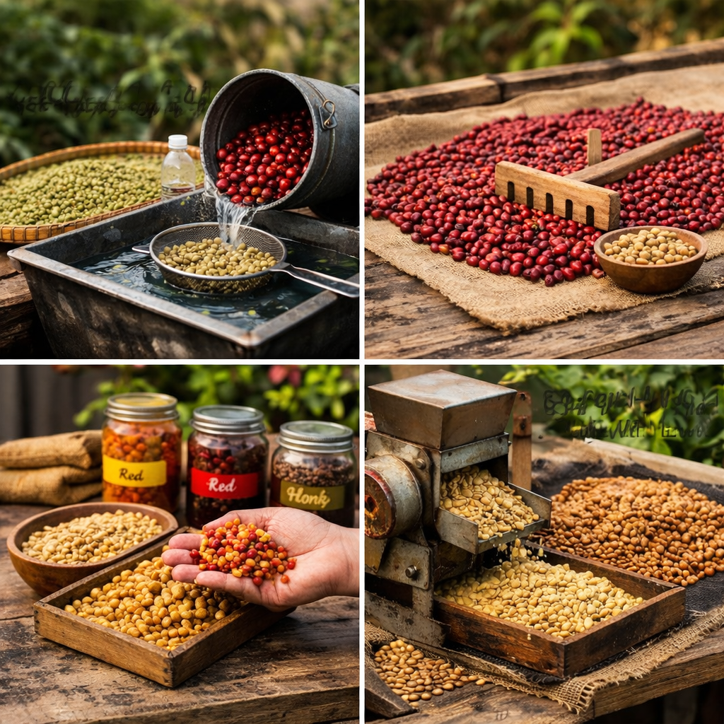 انواع شیوه‌های فرآوری قهوه | تأثیر فرآوری بر طعم و عطر قهوه