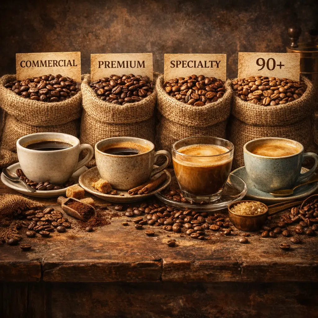 چه نوع قهوه‌ای بخریم؛ کامرشیال، اسپشیالتی، پریمیوم یا ناینتی‌پلاس؟