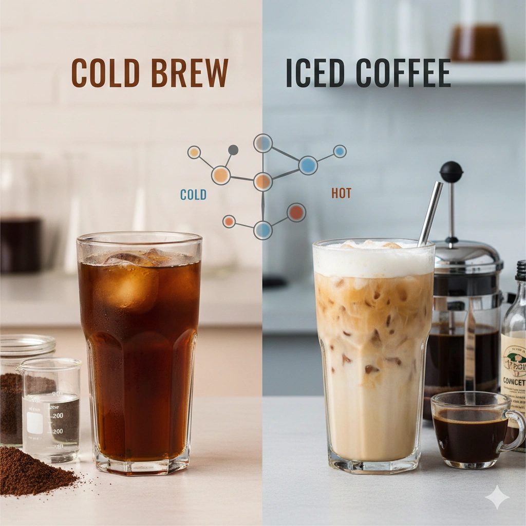 تفاوت سرددم و آیس کافی چیست؟ مقایسه علمی دو روش محبوب قهوه سرد