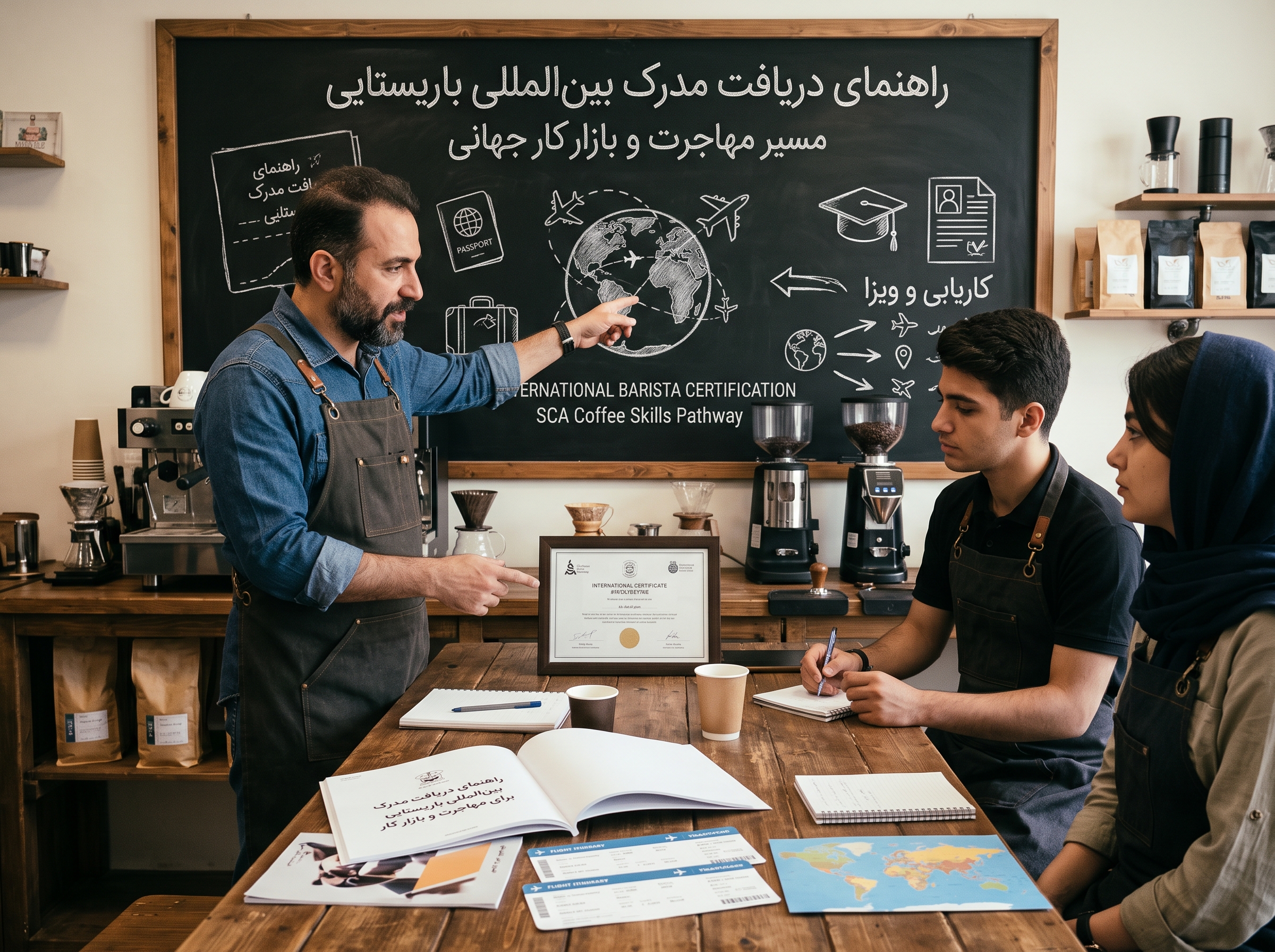 راهنمای دریافت مدرک بین‌المللی باریستایی برای مهاجرت و بازار کار